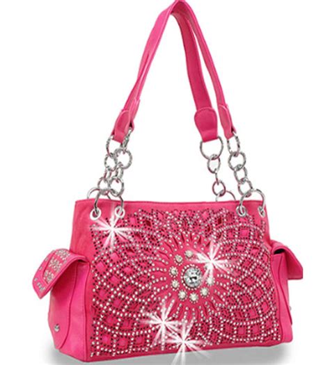 pink rhinestones bag